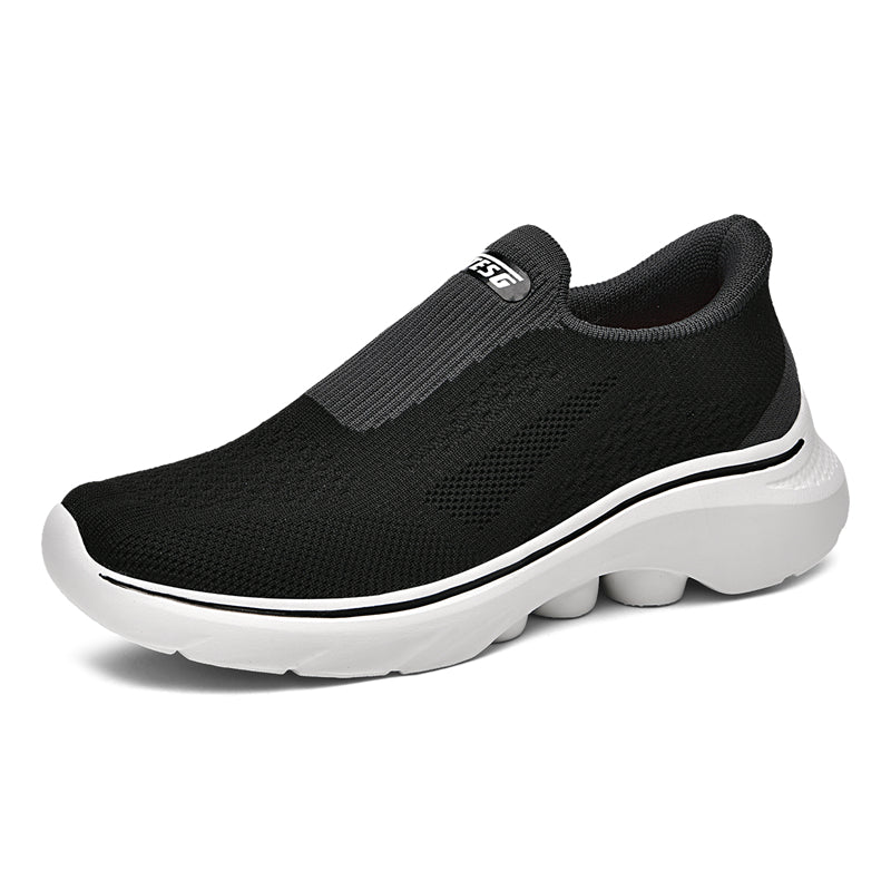 Men's lightweight waterproof walking shoes, comfortable and soft, slip-on style, wide and extra-long design.