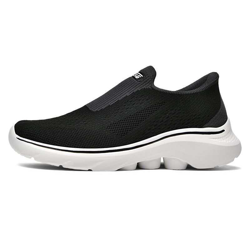 Men's lightweight waterproof walking shoes, comfortable and soft, slip-on style, wide and extra-long design.