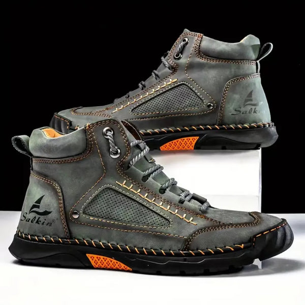 Men's Comfortable Waterproof Leather Boots with Arch Support
