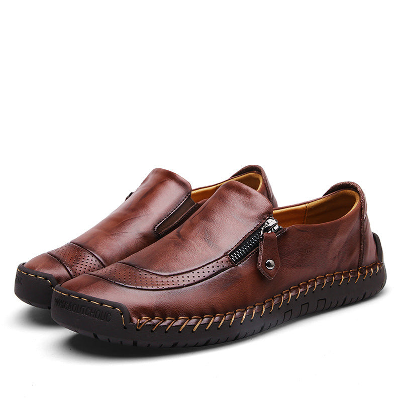 Men's Cowhide Leather Casual Lightweight Handmade Loafer Shoes